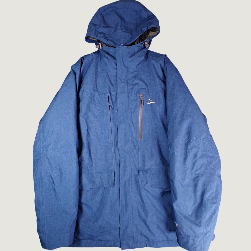 LL Bean Men XXL 3-in-1 Blue Goose Down Liner Waterproof Shell Coat 501836 Jacket
